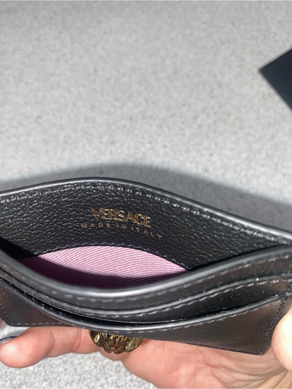 Versace La Medusa Black Leather Card Holder All Inclusive NWT - Picture 11 of 12